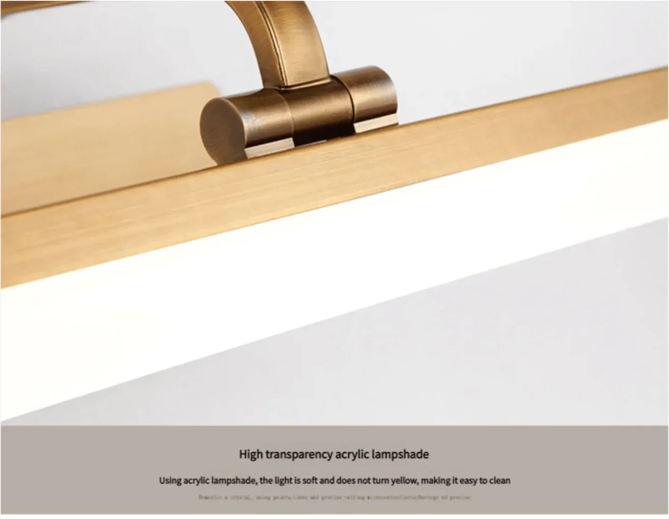 Коричневая бронзовая светодиодная зеркальная лампа, водонепроницаемая настенная лампа для ванной комнаты, настенная роспись для витрины отеля, современный светильник для макияжа для учебы