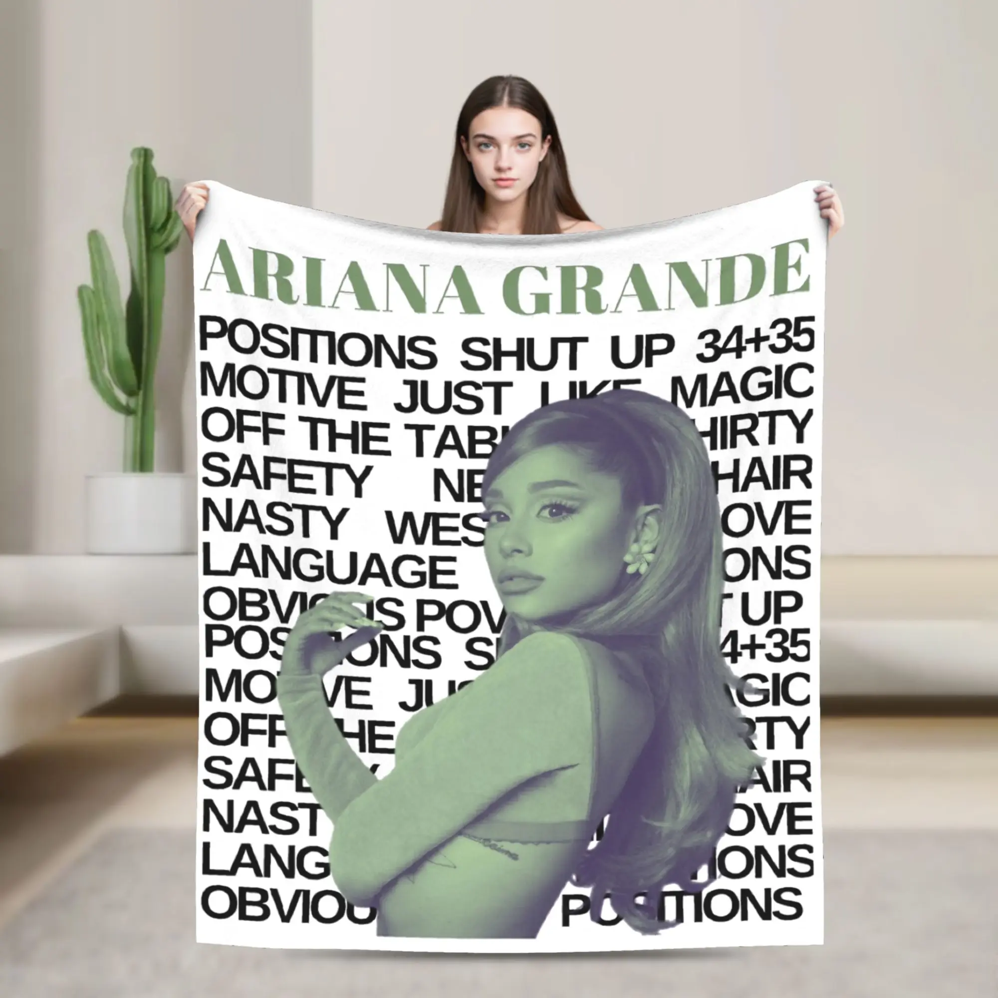 

Ariana Positions Blankets Fleece Grande Song Music Soft Throw Blanket for Outdoor Travel Bedroom Quilt