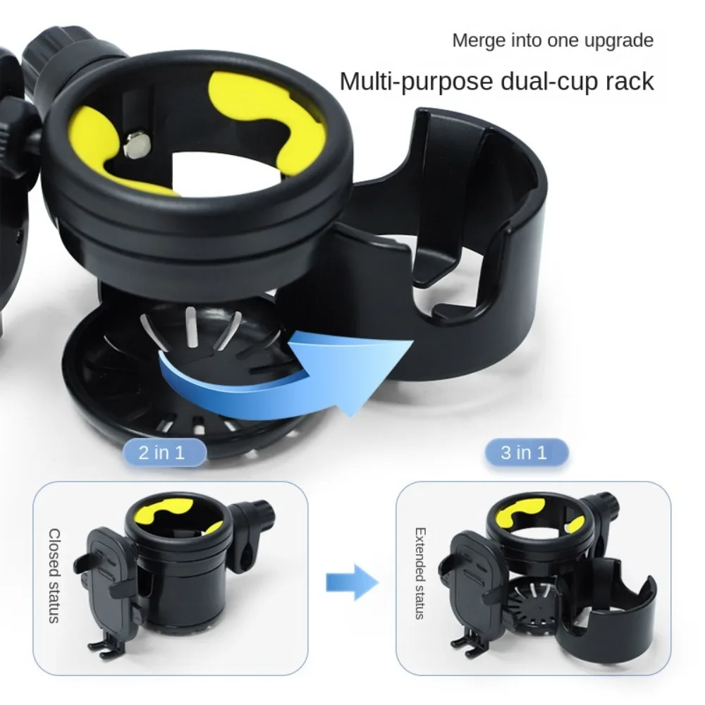 

Clamp 360° Rotating Dual Feeding Bottle Baby Stroller Accessories Mobile Phone Holder Buggy Bottle Holder Stroller Cup Holder