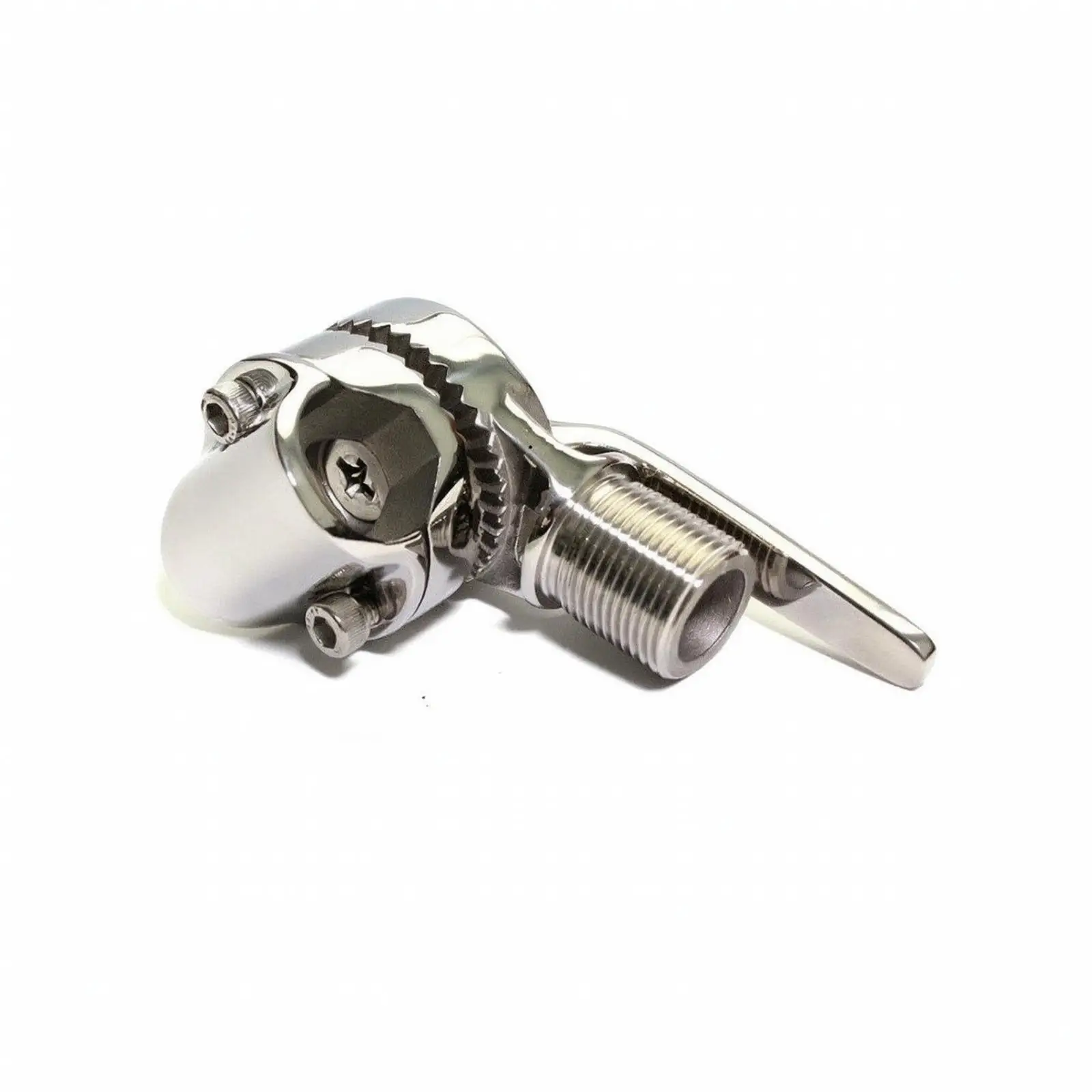 Stainless Steel Chrome Boat Antenna Mount for Tube Rail VHF Aerial Base Hinged Clamp Serrated Joint Adjustable Locking Lever