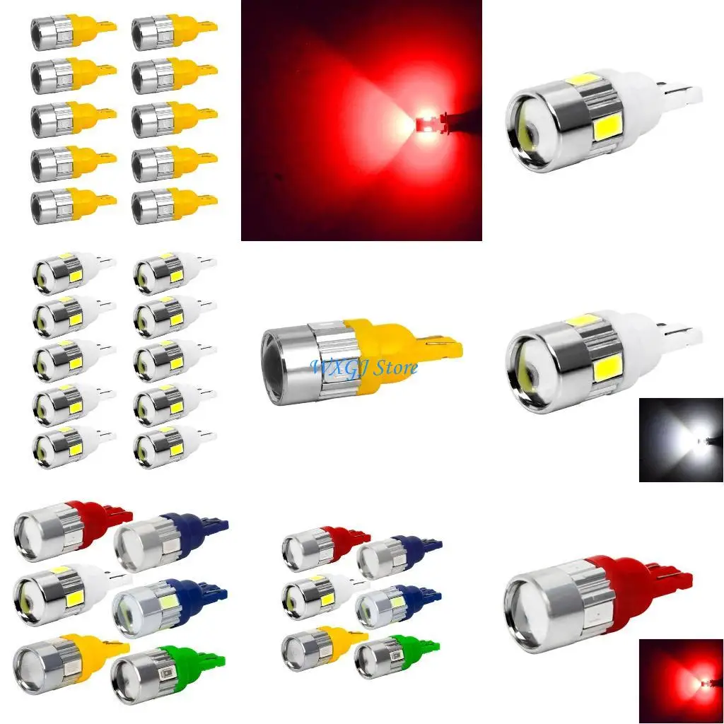 

37JE 10 шт. авто T10 светодиодная лампа 12 В 5630 6SMD внутренняя карта купольная приборная лампа