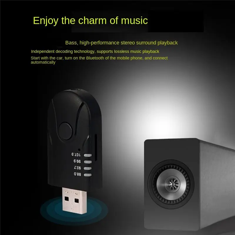AUX Bluetooth 5.0 FM Transmitter Receiver Car USB Bluetooth Music MP3 Player Home Stereo TV PC Cell Phone Headphones Car