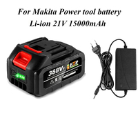 21V 388VF 15000mAh Rechargeable Lithium Ion Battery with Battery Indicator For Makita Cordless Electric Power Tool Battery