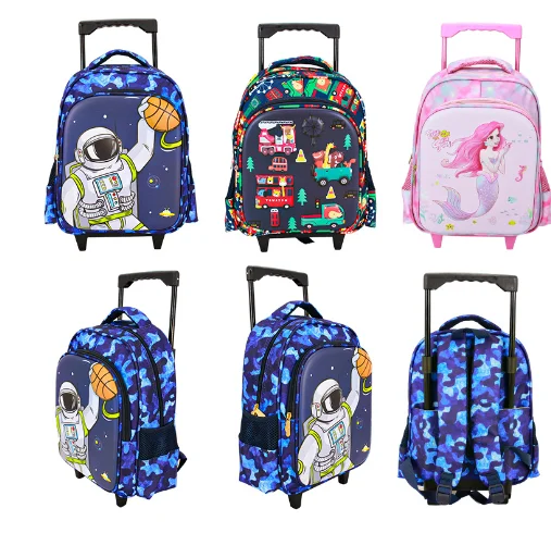 Maleta de equipaje para niños pequeños, morral con ruedas, 14 pulgadas