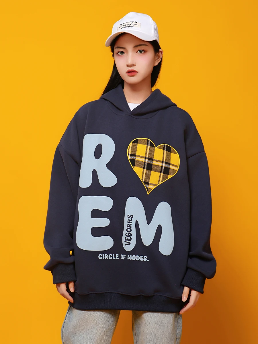 

2024 autumn and winter new niche printed hoodie sweater trendy brand sweater loose casual pure cotton hoodie sweater
