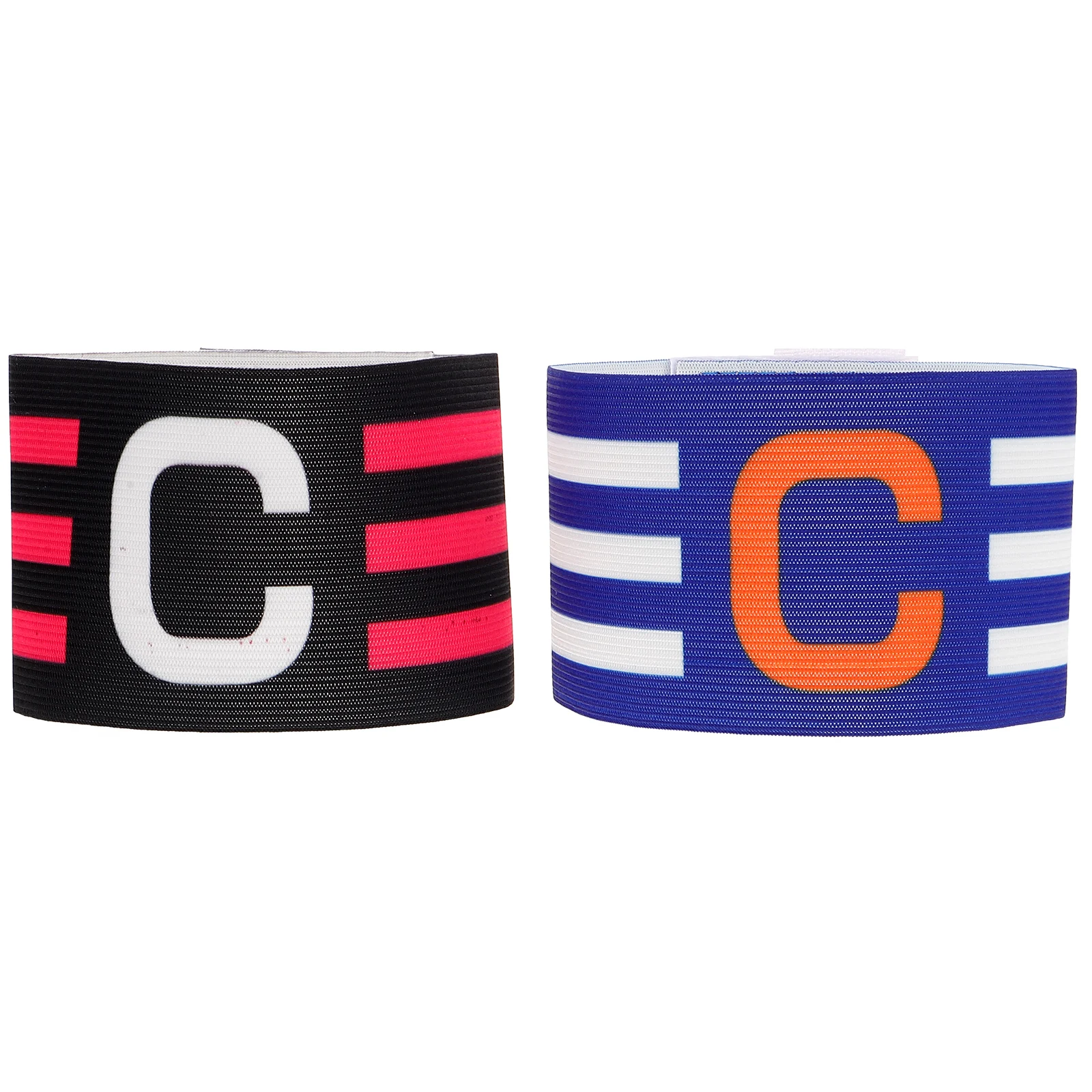 

2pcs Captain Football Adjustable Anti-drop Soft Material Leadership Sports Arm Sports Leader Armband Bands Black