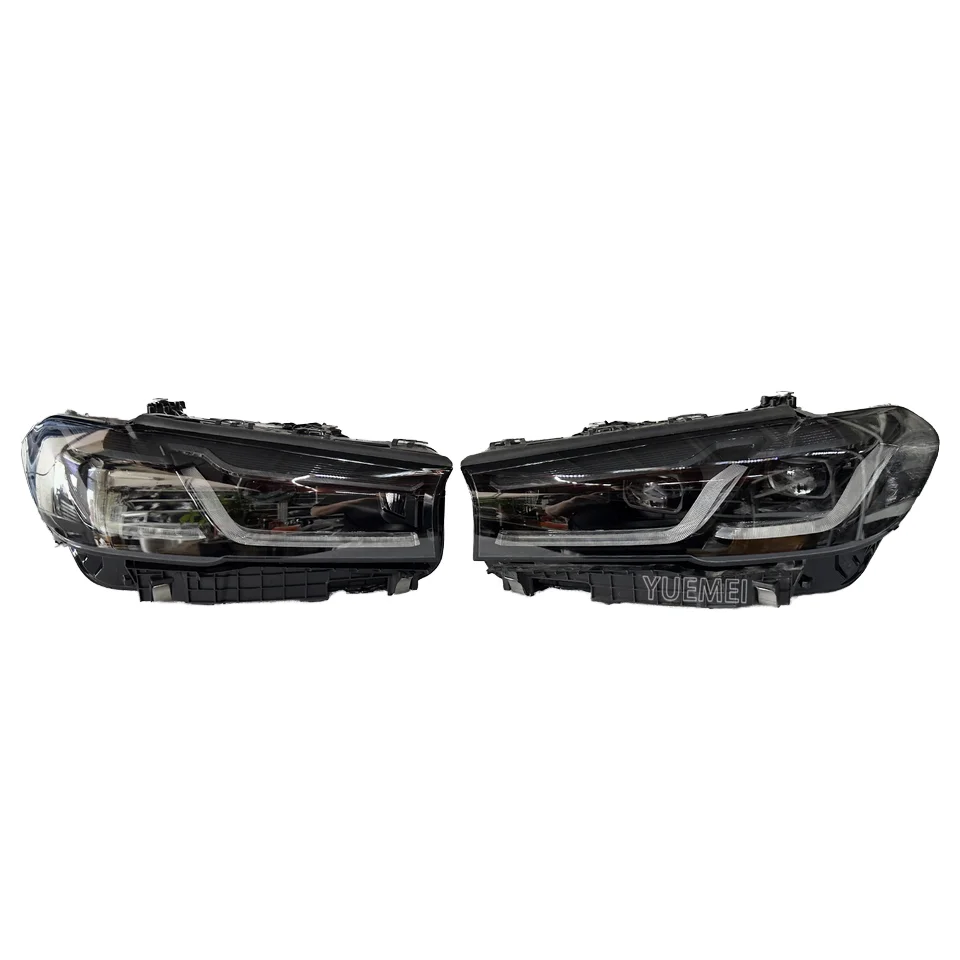 Suitable for BMW 5 Series G30 LCI Black Shadow Color and Yellow White Switching DRL LED Headlights