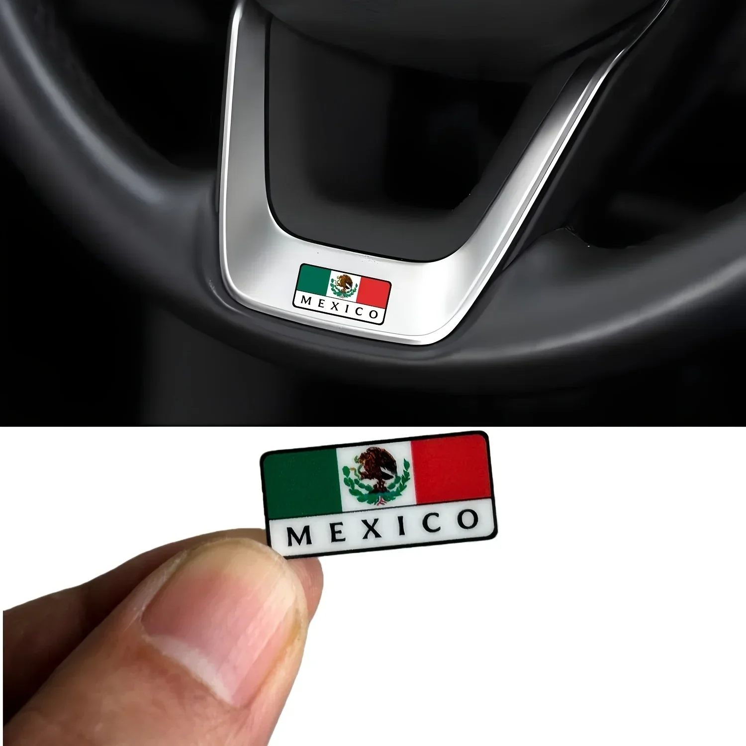 4pcs Mexican Flag Waterproof Badge Vinyl Sticker Decal Universal All Models For Car Air Vent Door Handle Window DIY Decor