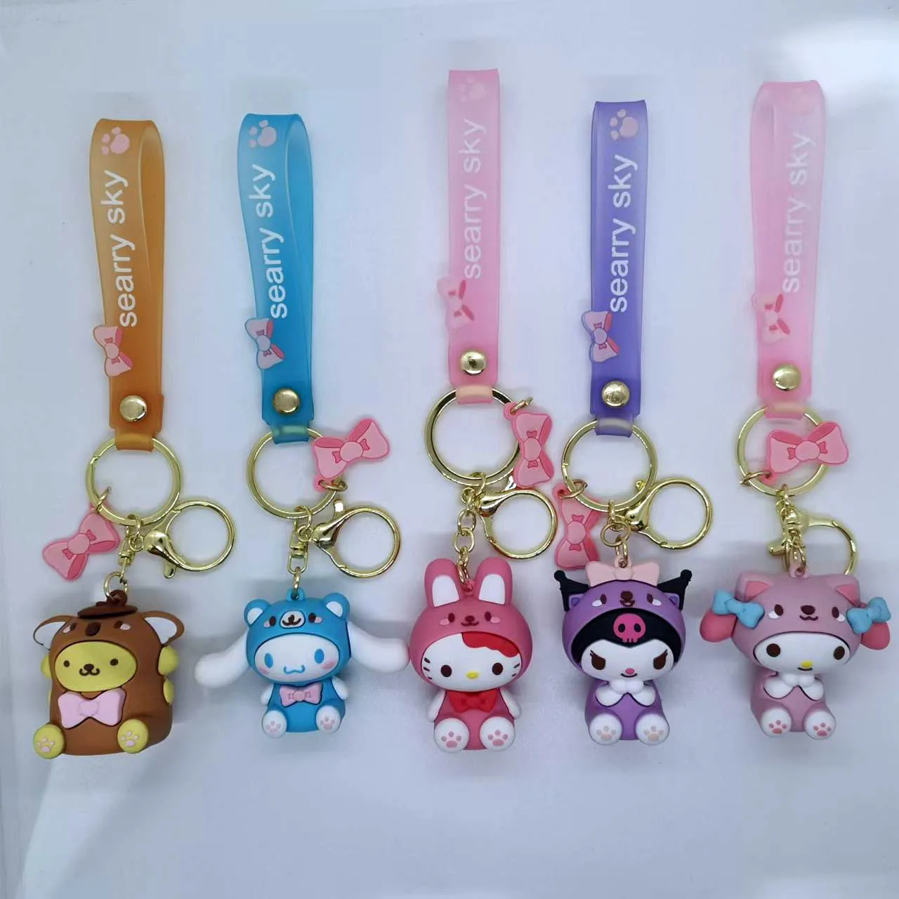 

New Creative Cartoon Name Creation Dress Up Sanrio Cinnamoroll Pudding Dog HelloKitty Doll Keychain Couple Bag Y2k Fashion Toy