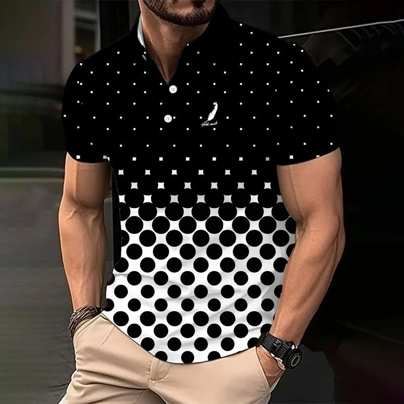 Business Casual Men's Polo Shirt Golf Polo Short Sleeve Holiday Daily Wear Spring & Summer Collar Micro-elastic Polyester