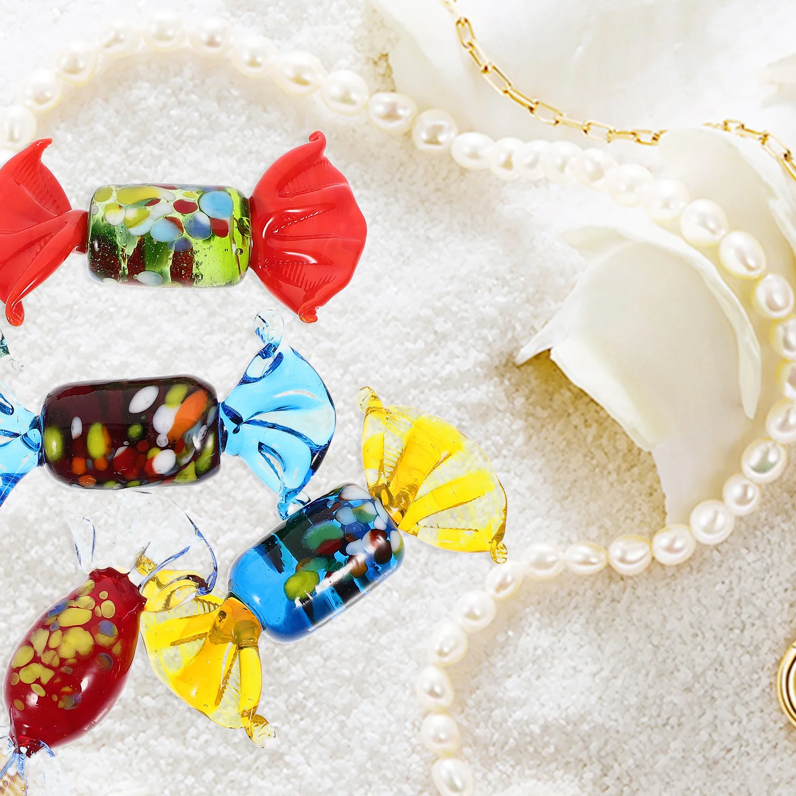 

5 Pcs Small Glass Candy Decor Decorations Ornaments Sweets Mini Artificial Hard Christmas