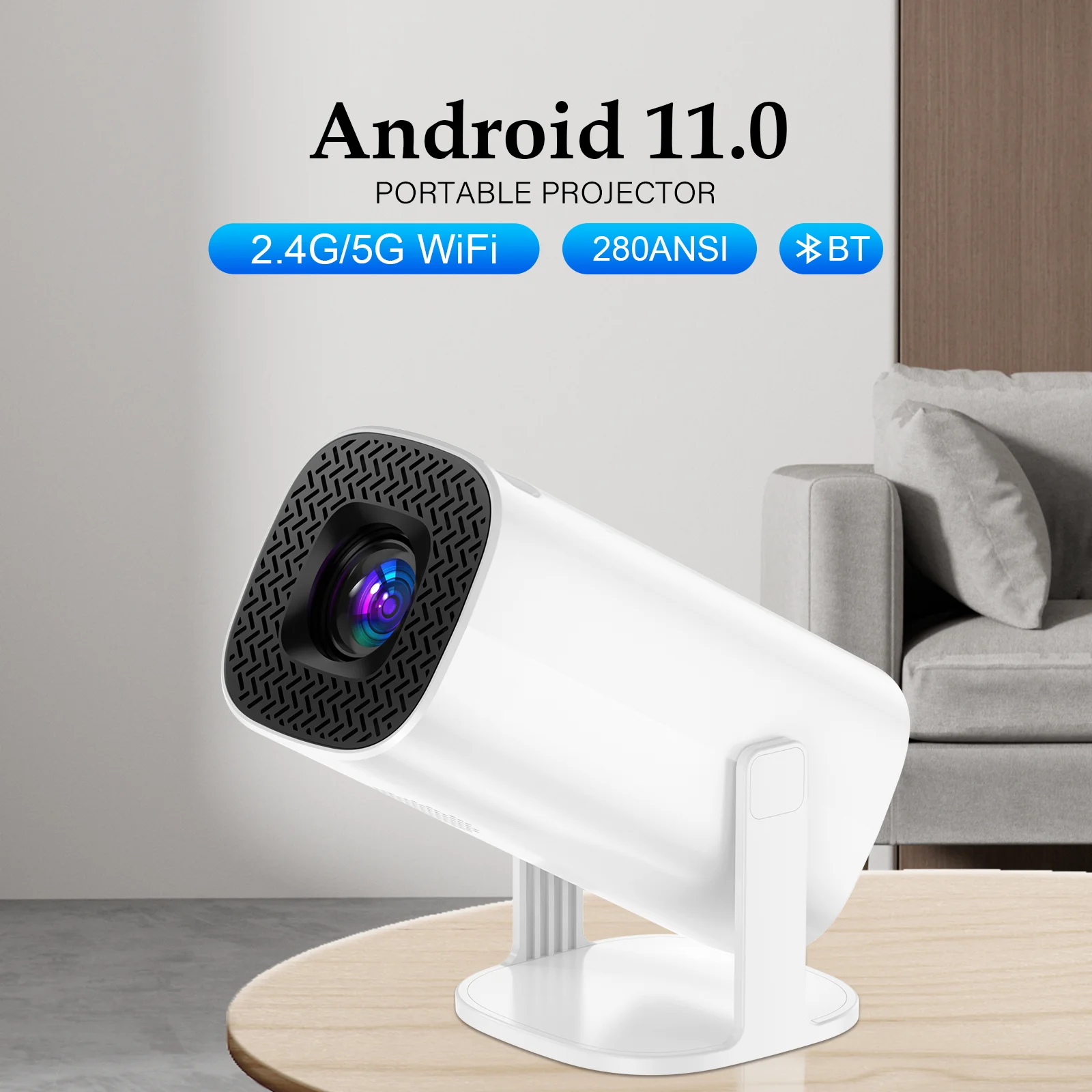 

Проектор Android 11 4K с поддержкой Dual Wifi6, процессор Allwinner H713, Quad Core, поддержка BT5.0, домашний кинотеатр, портативный проектор для улицы