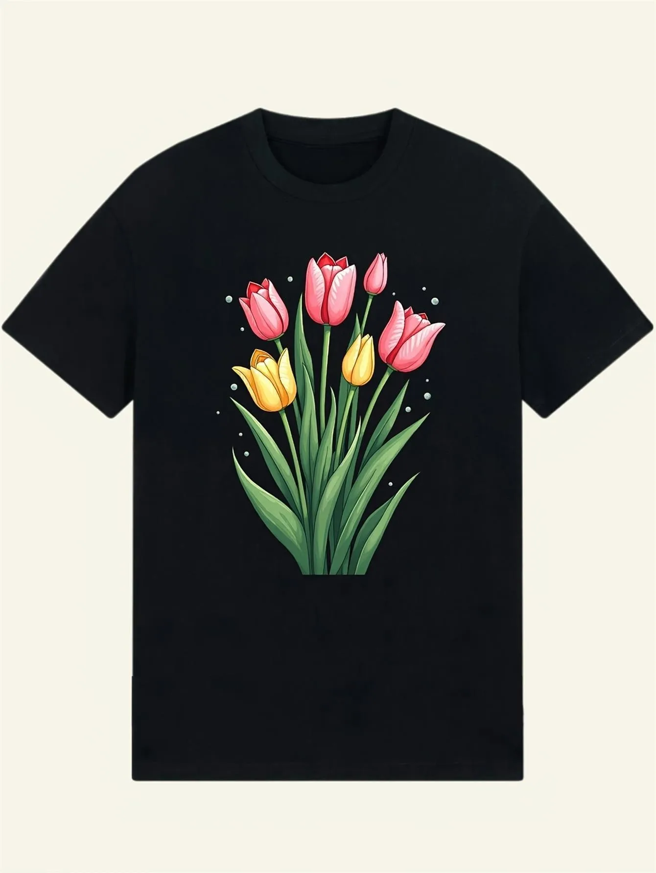 

Men's Classic Round-Neck Black T-Shirt, Everyday Casual T-Shirt, Red, Yellow, Green Fashion Enthusiasts' Weekend Clothing, Stylish Design, Lightweight Material, Printed Shirt, Adult Clothing