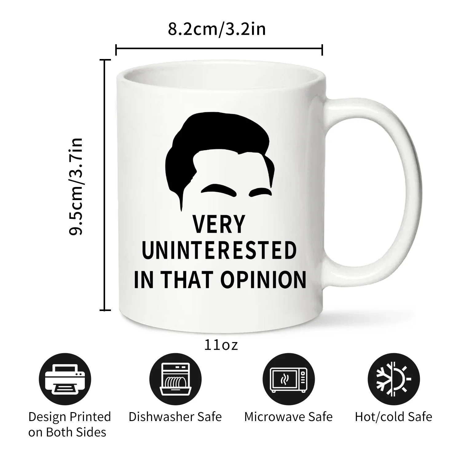 1pc,Ceramic Mugs Very Uninterested In That Opinion Ceramic Cups Quotes Mug, White Coffee Cup Gifts For Friends 320ML