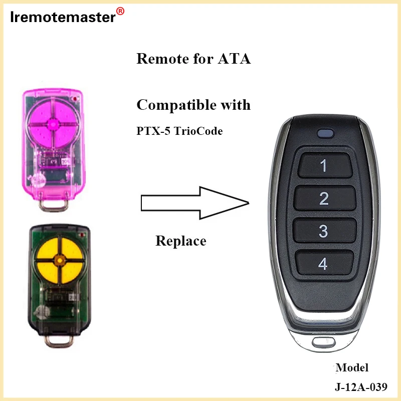 For ATA PTX5 v1/v2 Garage Door Remote Control 433.92MHz Rolling Code GDO 11v1/6v3/6v4/7v2/7v3/8v3/9v2/9v3 Transmitter Openers