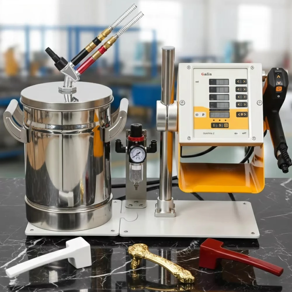 

Electrostatic powder sprayer, stainless steel hopper feed, manual spraying equipment, industrial metal coating system CE FLEX2-L