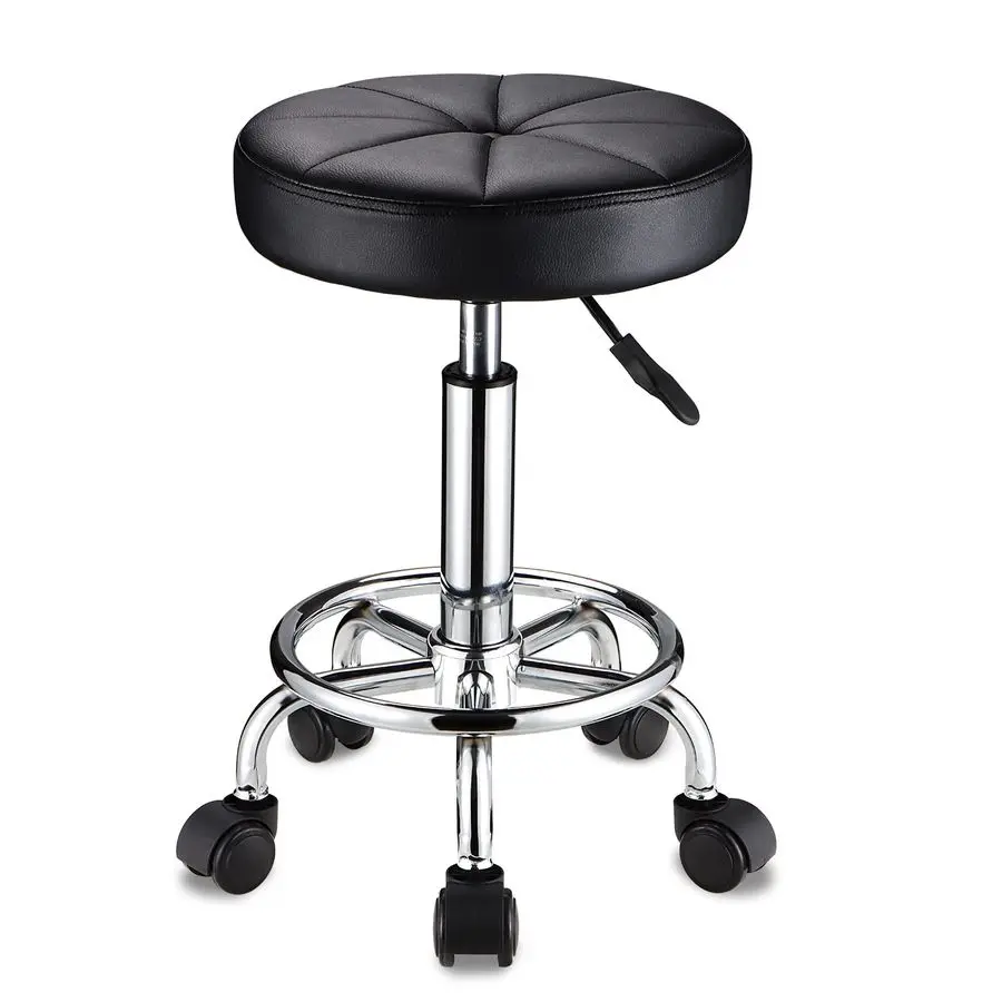 

Rolling Stool With Wheels Height Adjustable Swivel Stool Chair For Spa Salon Massage Black
