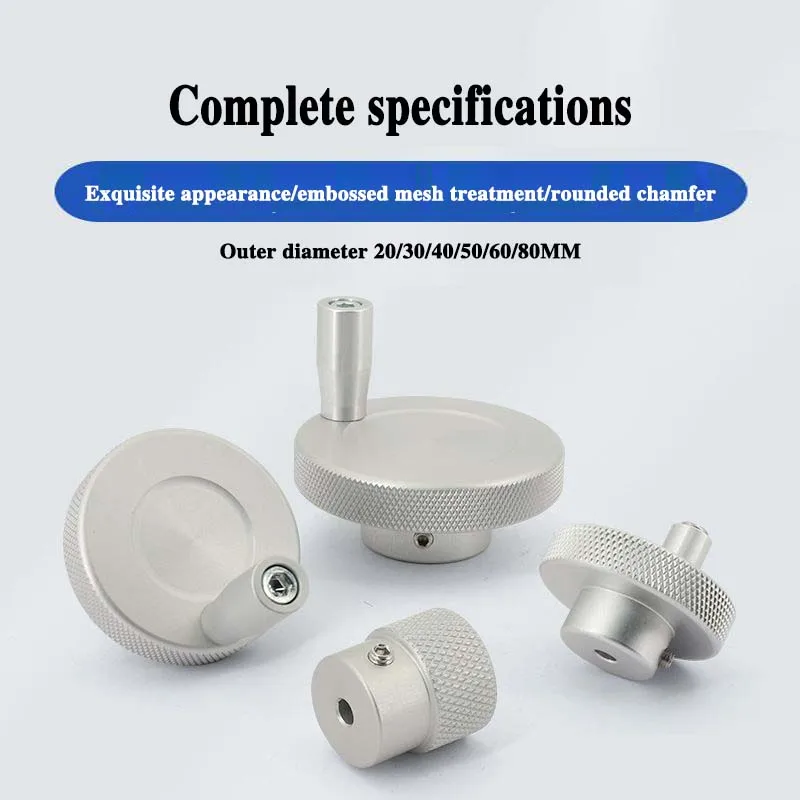 1 Pcs Aluminum Alloy Knurled Handwheel with/without Revolving Handle Rotary Adjustment Knob for Mechanical Equipment