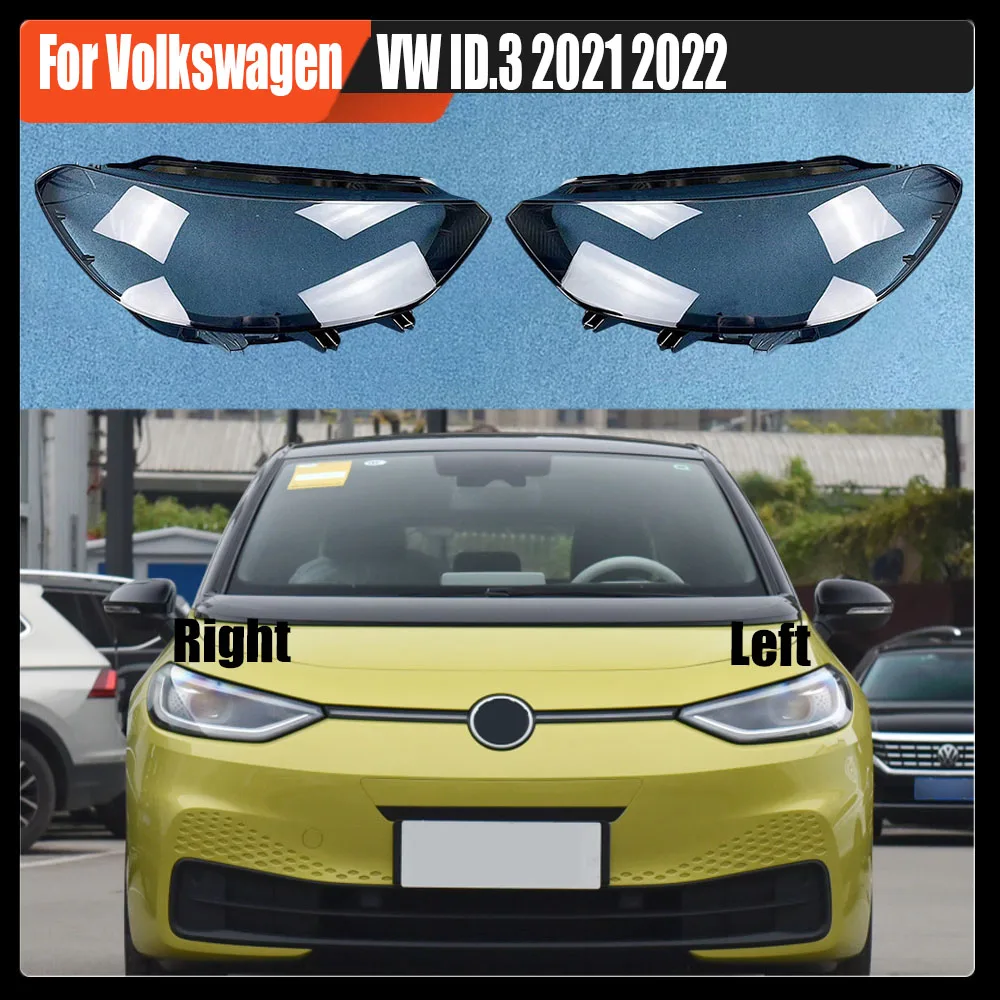 

For Volkswagen VW ID.3 2021 2022 Headlight Cover Auto Headlamp Lampshade Lampcover Head Lamp light glass Lens Shell