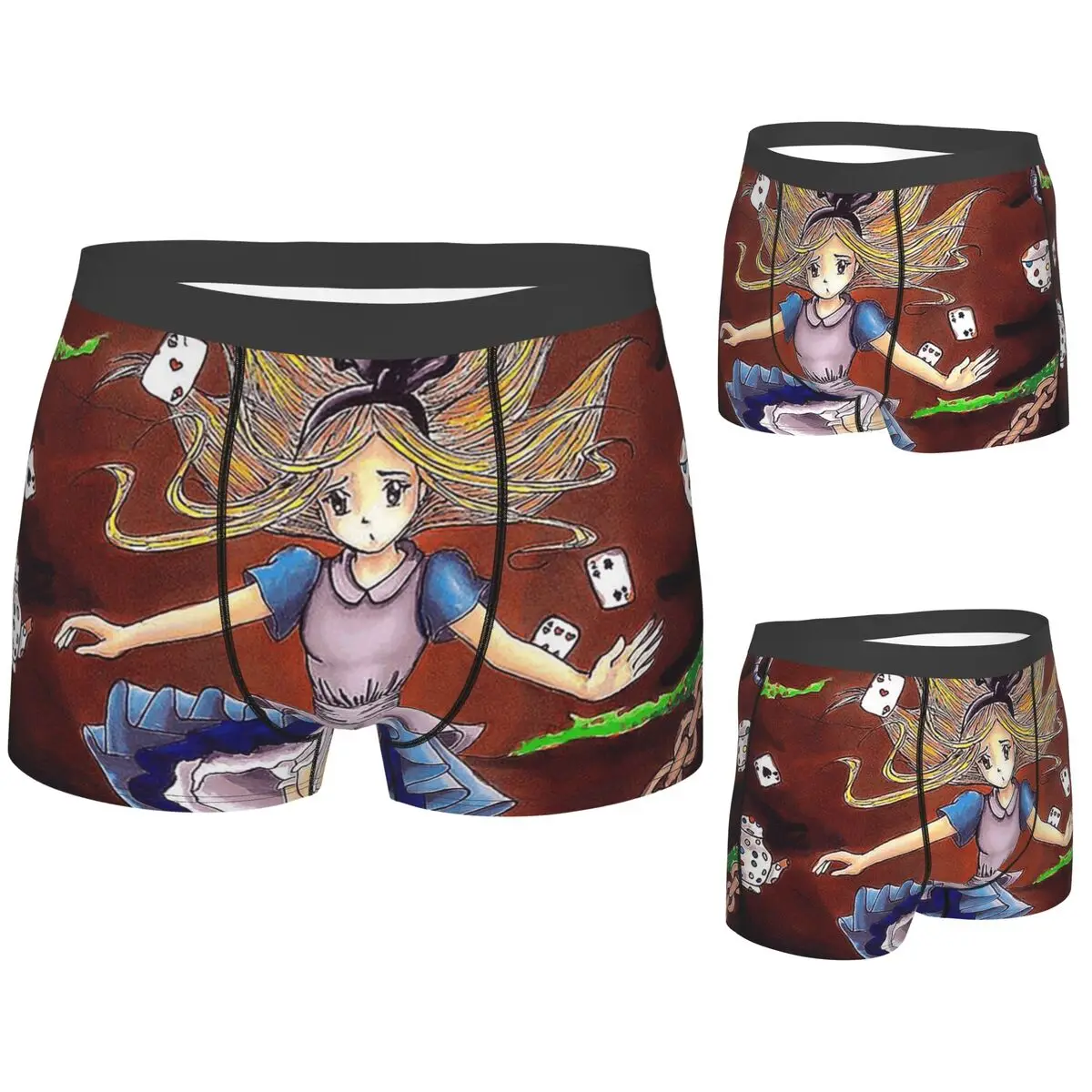 

Boxer Underpants Shorts The Wizard Hole Alice In Wonderland Cartoon Panties Male Underwear for Homme Man Boyfriend Gift