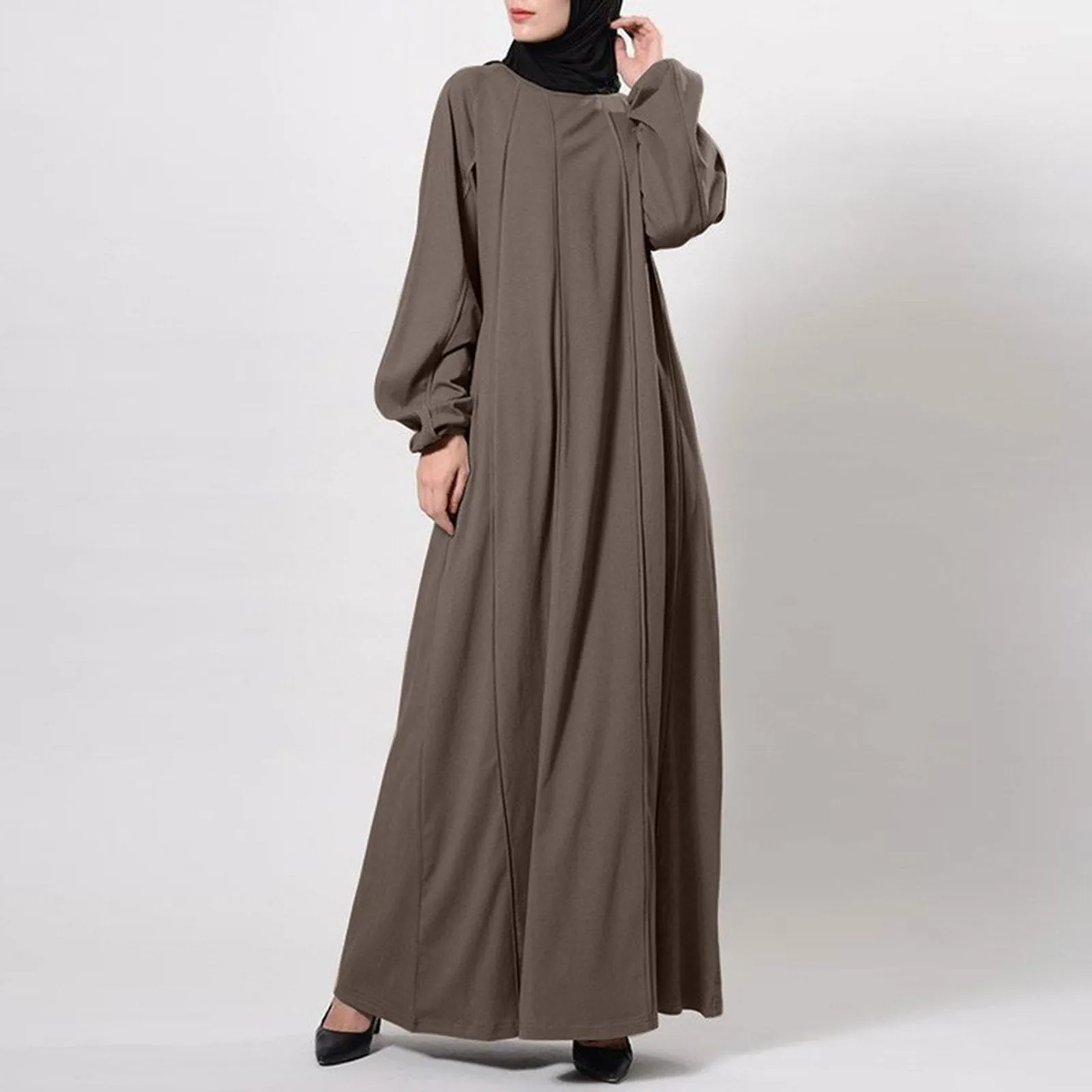 

Solid Abaya Muslim Maxi Moroccan Oriental Dress Women Casual Kaftan Long Robe Female Abayas For Women Dubai