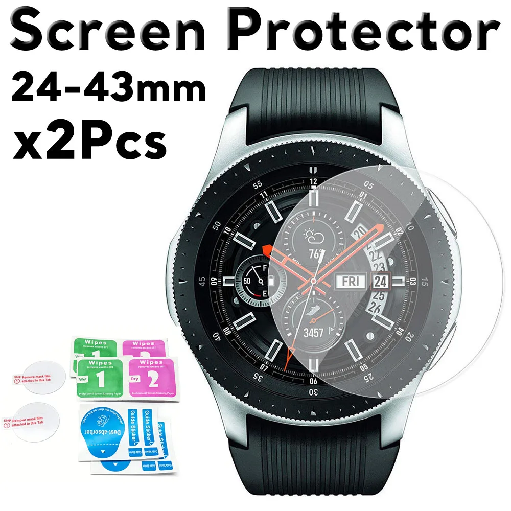 24mm-43mm Universal Tempered Glass Smartwatch Screen Protector Anti-Scratch Protective Film 28mm 29mm 30mm 32mm 38mm 40mm 43mm