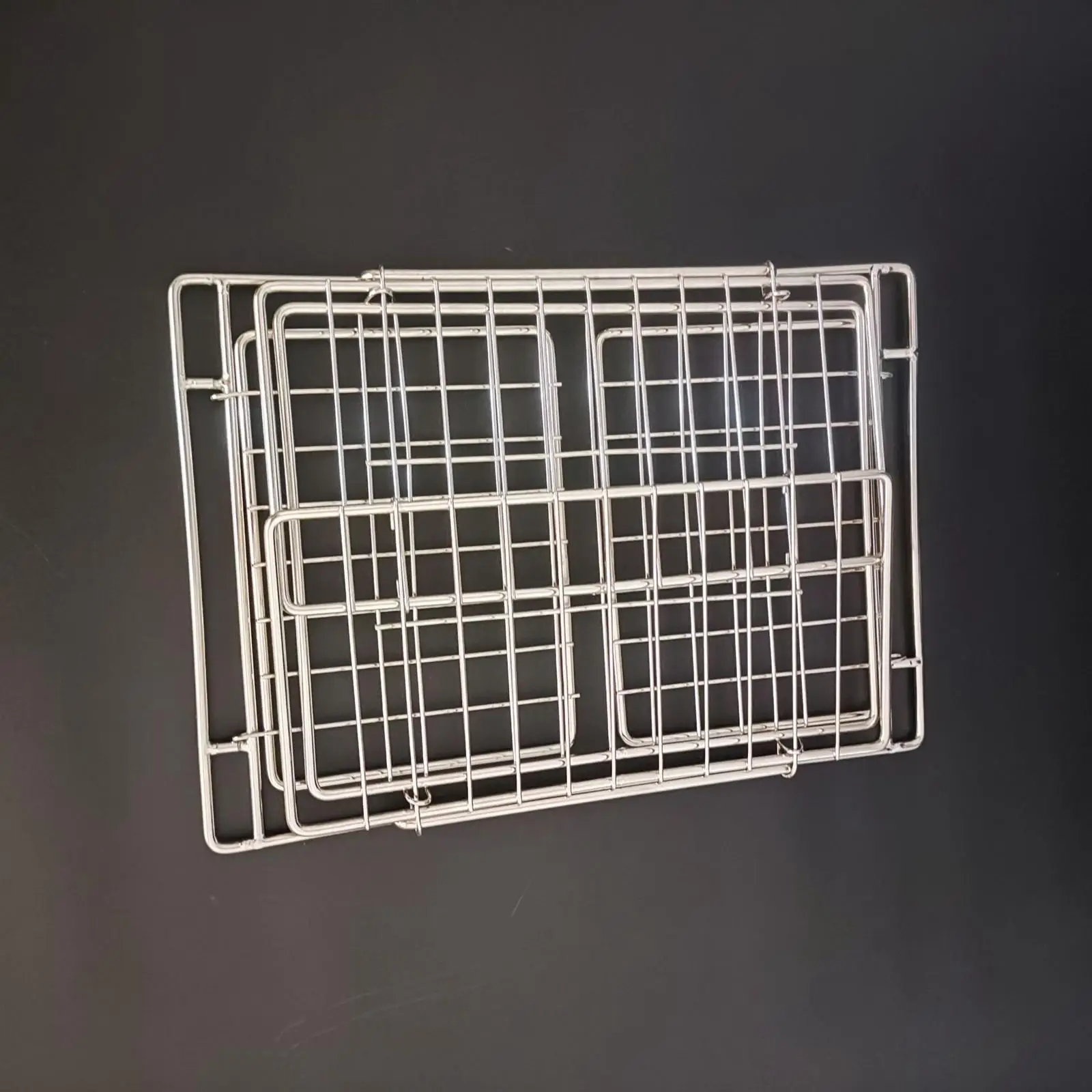 

Foldable Storage Basket Stainless Steel Stackable Organizer Multifunctional Draining Box for Outdoor Camping Table Accessories