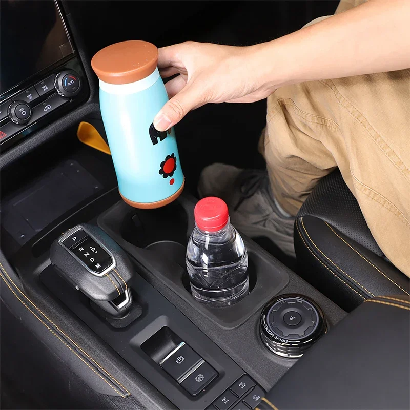 

1Pcs TPE Black For Ford Ranger 2023-2025+ Car styling car central control water cup holder protective cover interior accessories