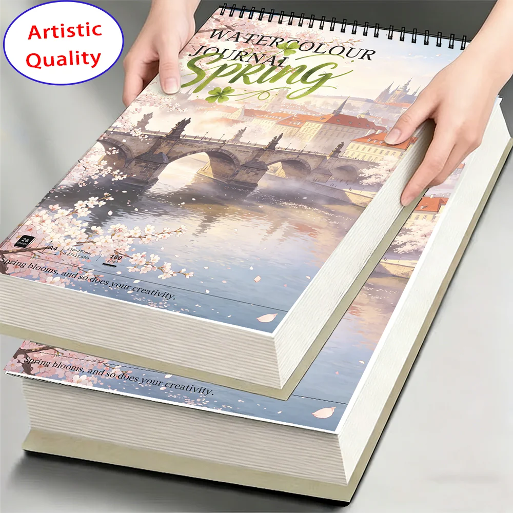 A4/A5 180GSM Coiled Watercolor Pad, 26 Sheets Soft Paper, Ea