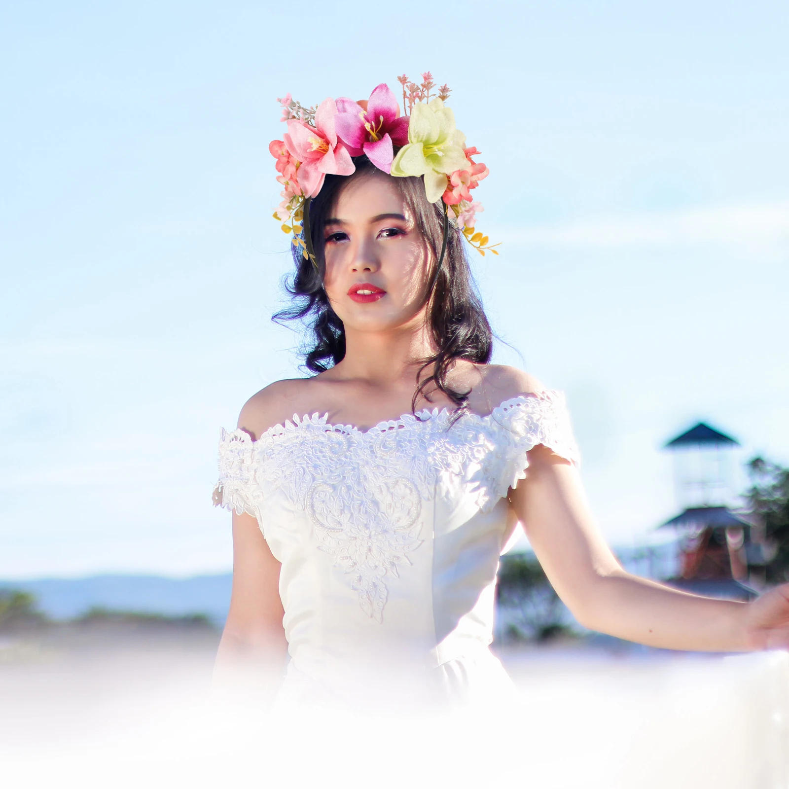 

Artificial Flower Headband Lightweight Comfortable Women Adults Valentine Wedding Party Headdress Hair Accessories