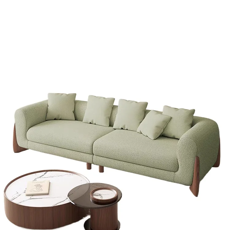 

#Modern white fabric 1-2 -3 -4 seat sofa sofa lamp luxury designer hotel living room furniture teddy velvet straight sofa set
