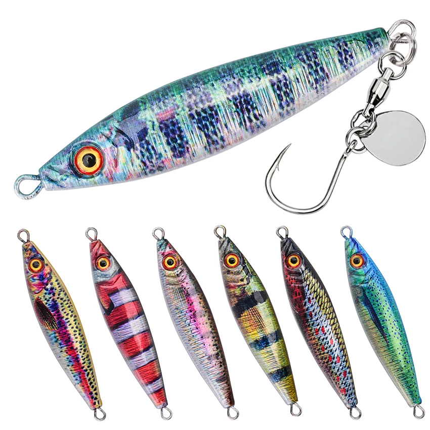 Metal Jig Lure With Spinning Blade Saltwater Slow Jigging Casting Lead Fish Lure Freshwater Sea Fishing Tackle For Bass Mackere