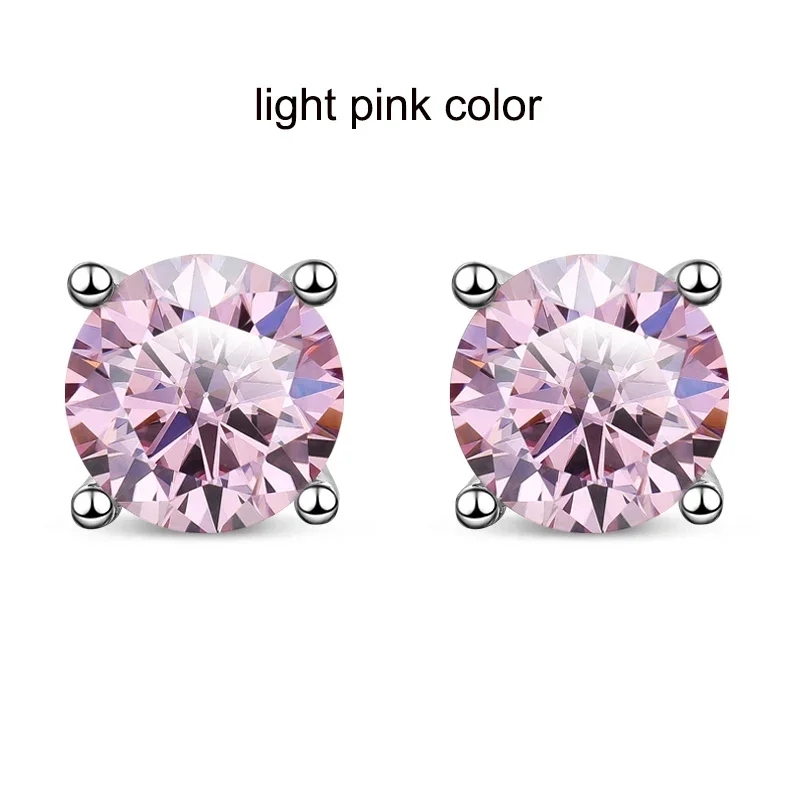 NASIA 0.5-3CT Red Moissanite Stud Earrings for Women Luxury Jewelry S925 Sterling Silver Plated Platinum Party Ear Studs 2026