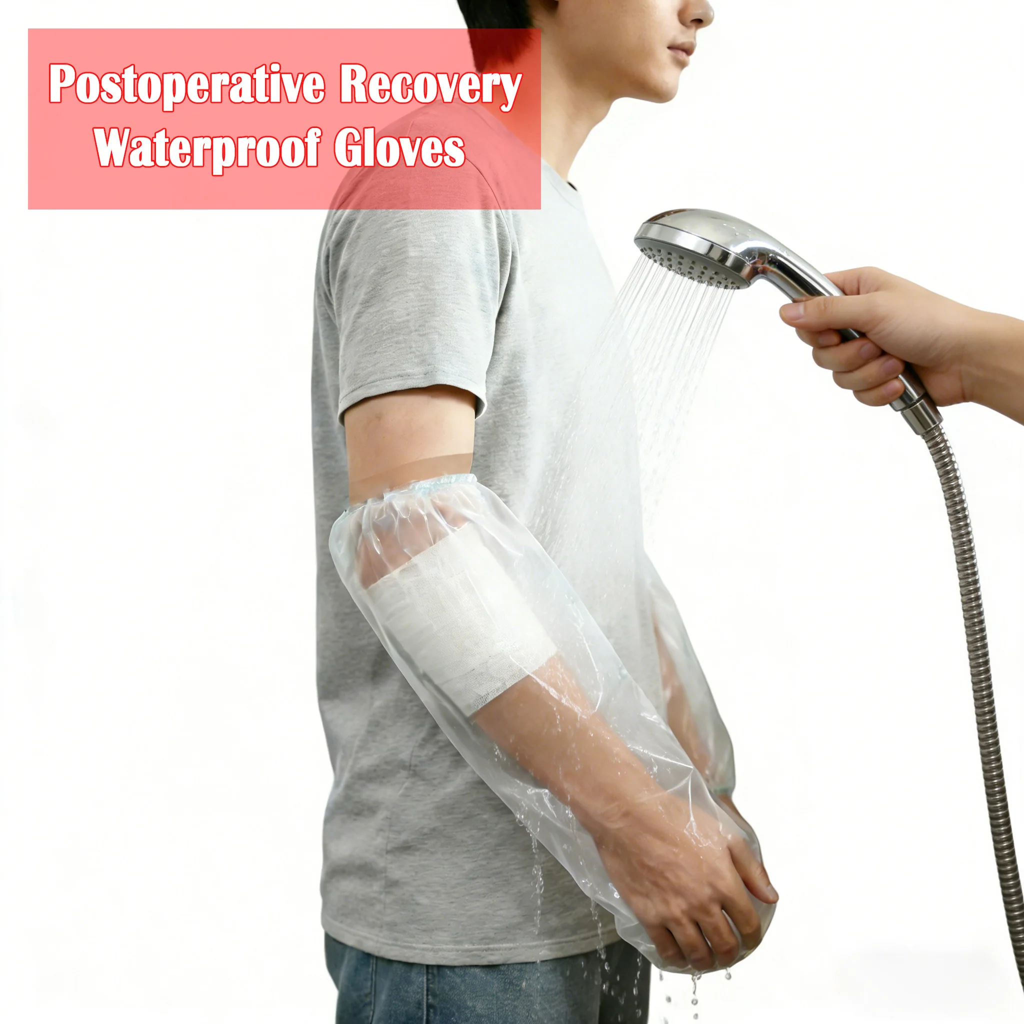 

2pcs Waterproof Gypsum Shower Cover Soft Elastic Arm Postoperative Hand Foot Legs Fracture Care Bath Protective Cover Wounds