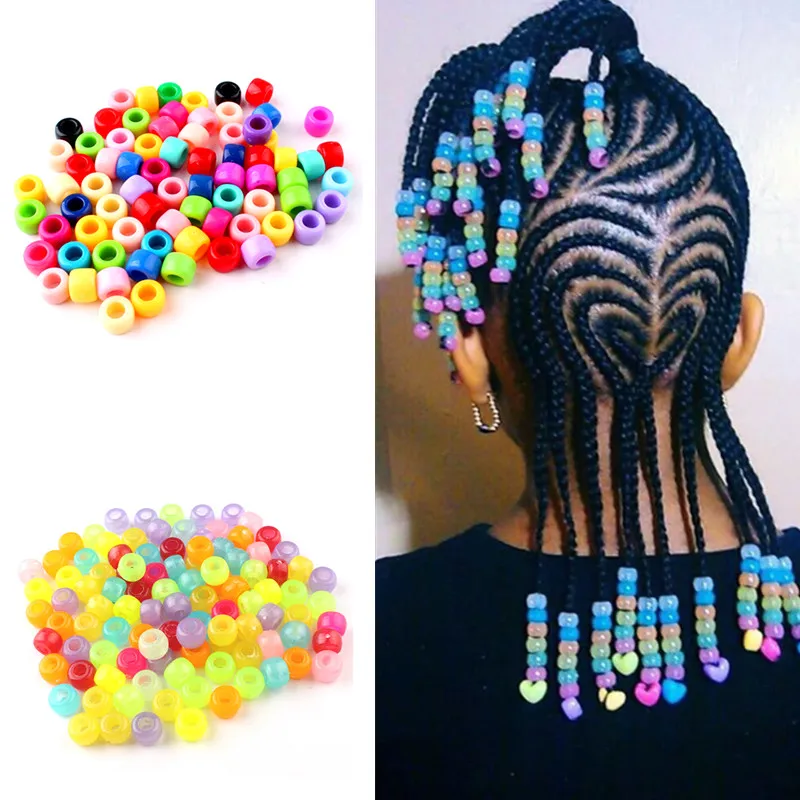 10-100Pcs Transparent 4mm Big Hole Dreadlock Beads for Jumbo Braids Dreadlock Resin Clear For Hair Accessories Styling Tool