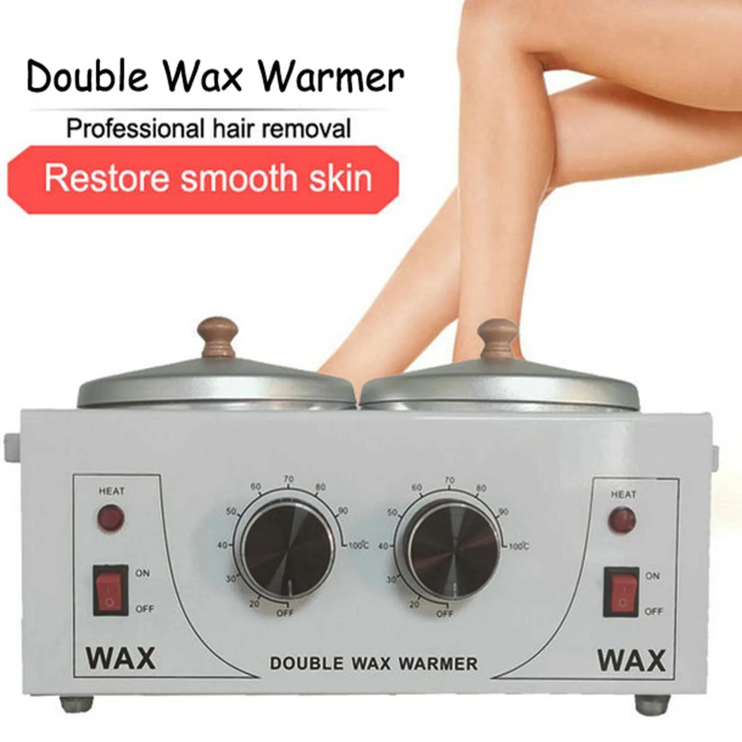 YTYIN Banafen آلة شمع الوجه فرن مزدوج تسخين الشمع الفاصوليا إزالة الشعر وعاء ذوبان الشمع وعاء واحد/مزدوج يستخدم أدناه