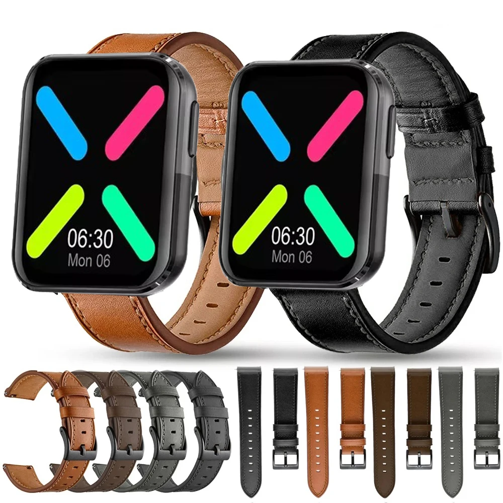 Leather Strap Watchband for KUMI GT6 Smart Wriststrap Quick Releas Bracelet for KUMI GT6 Huawei Watch GT 5 46mm Accessories