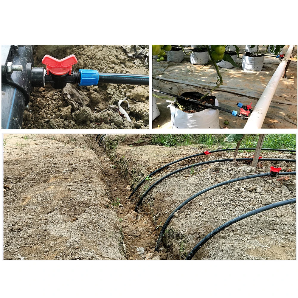 1/2 micro 16 16mm micro conectores de fita de irrigação gotejamento reparação cotovelo fim plug rosca bloqueio torneira acessórios jardim irrigação