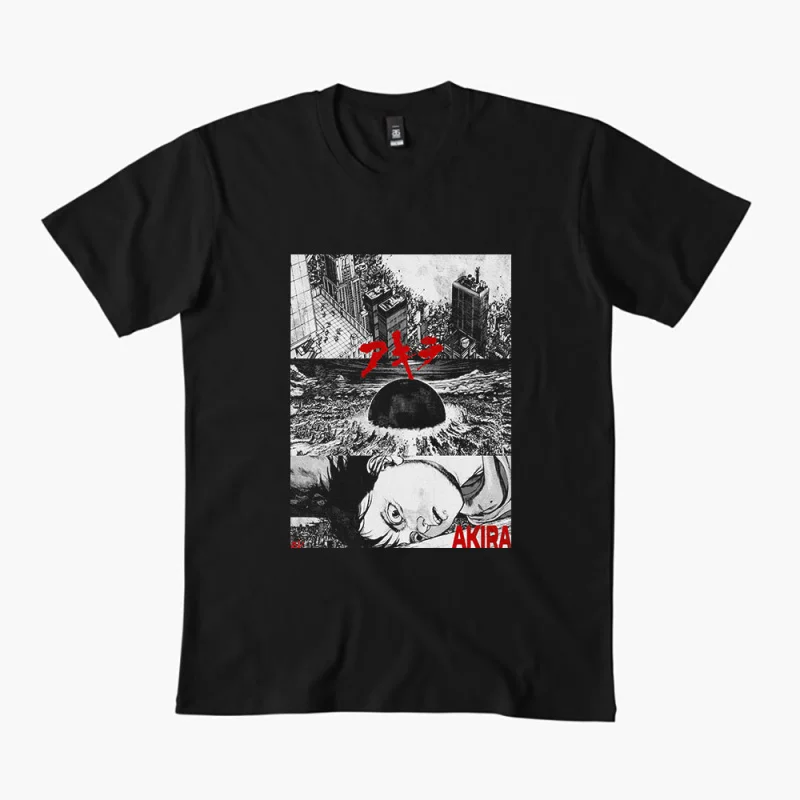 

0310 Vintage Akira Anime T Shirt Cyberpunk Manga City explosion Graphic clothes cyber mecha Neo-Tokyo Streetwear All size tops