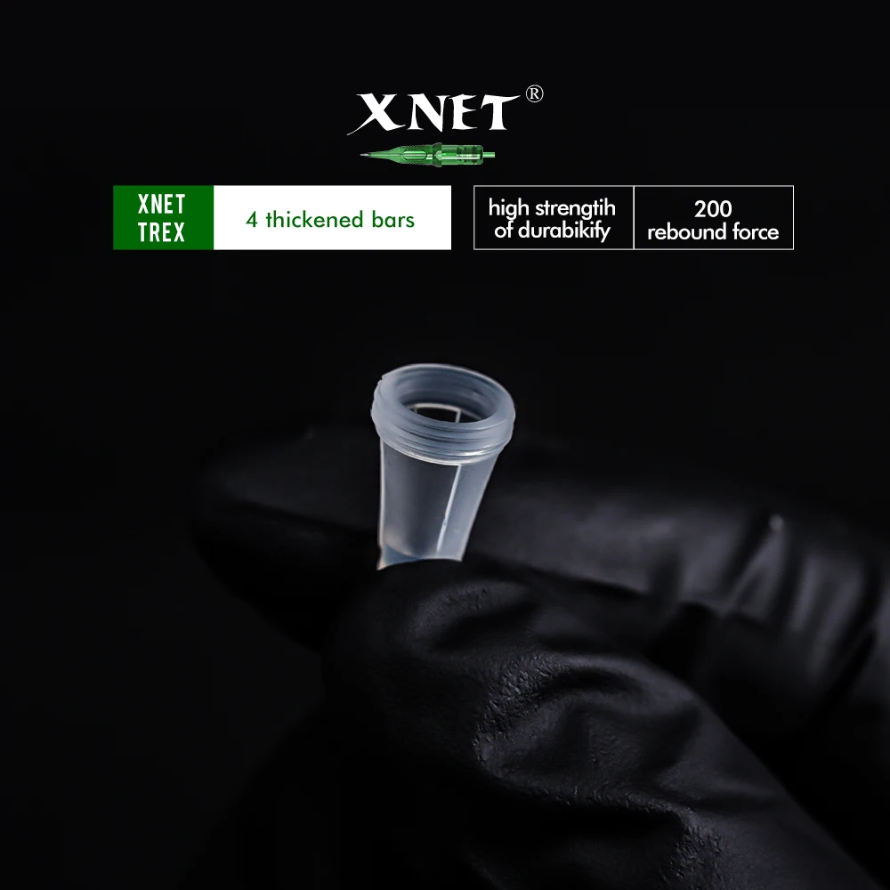 XNET Trex jarum tato katrij riasan permanen 0.30mm /0.35mm RM melengkung Magnum untuk pena mesin tato katrij Putar