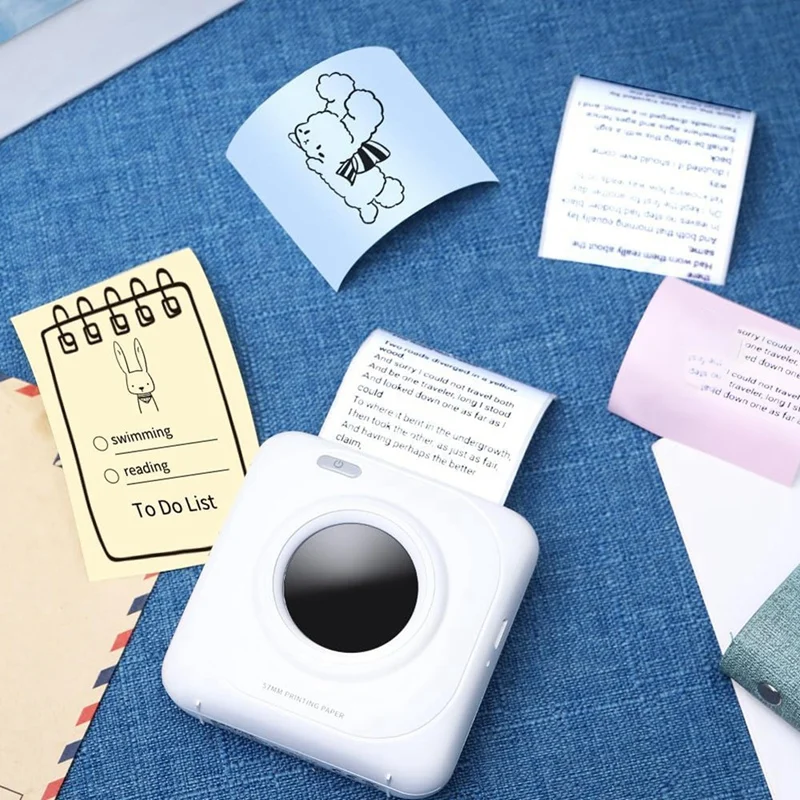 1 Set Mini Printer Paper Inkless Sticker Printer For Inkless Portable Paperang Thermal Pocket Printer 57Mm X 30Mm, 6 Rolls