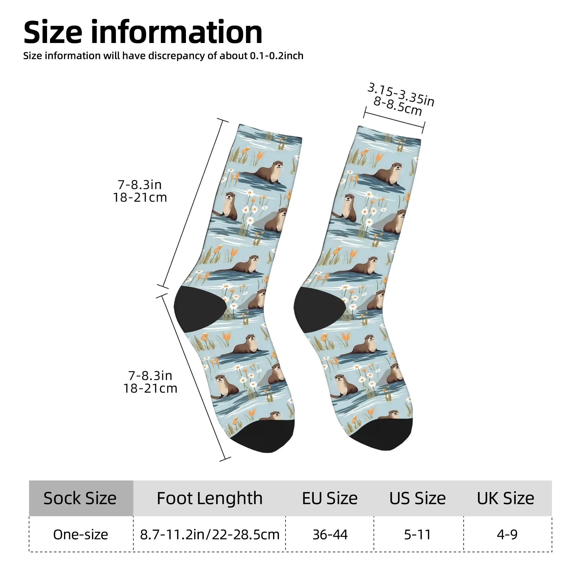 Calzini da basket traspiranti con motivo a fiori di lontra marina unisex dal design pazzo caldo invernale