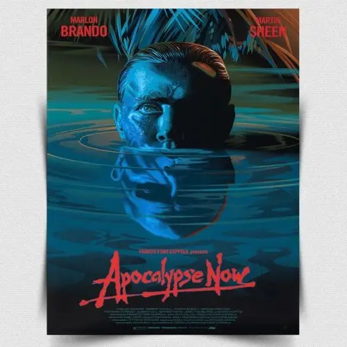APOCALYPSE NOW - METALLSCHILD WANDPLAKAT Film-Filmposter-Druck für Männerhöhle und Kino - Aluminium
