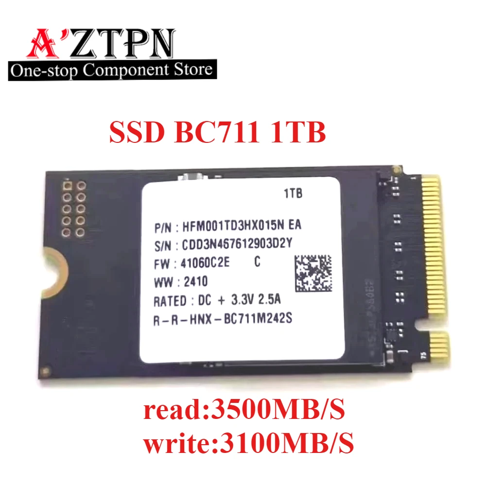 SSD BC711 1T 2242 M.2 PCIe3.0 X4 SLC Динамический кэш NVME Твердотельный накопитель TLC Оригинальный для Hynix Новый