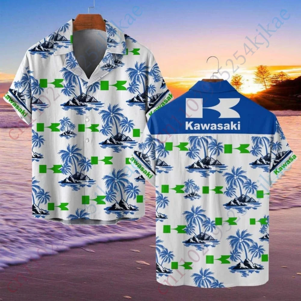 Kawasaki Shirts For Men Casual Shirts And Blouses Anime Men Clothing Luxury Button Cardigan Harajuku Oversized Tshirt Unisex Top