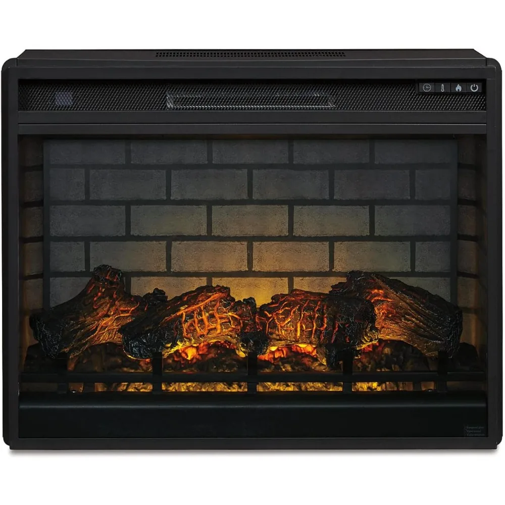 Ashley 30 Signature Insert de cheminée électrique avec LED, télécommande, 7 températures et 5 commandes de luminosité, noir