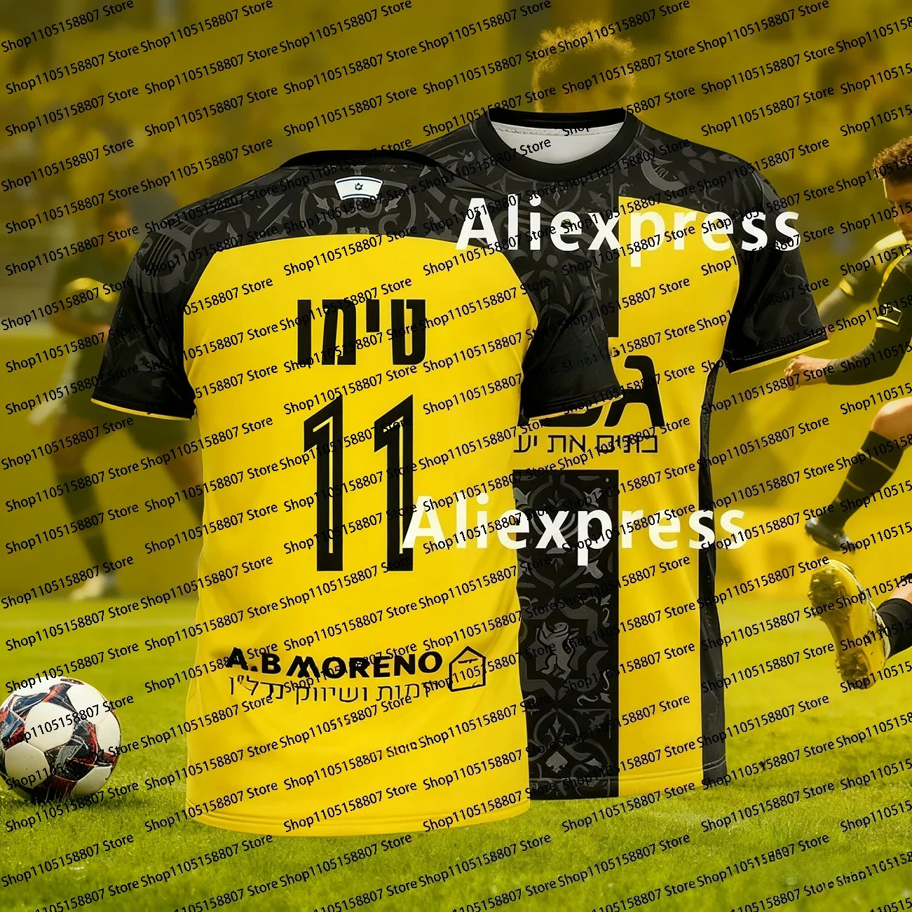 2026 الصيف الرجال جديد كرة القدم الإسرائيلية التدريب موحدة طبق الاصل جيرسي ، نسخة المروحة ، للجنسين عادية وتنفس تي شيرت