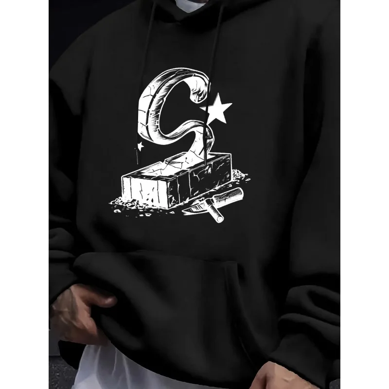 سويت شيرت رجالي بقلنسوة أسود رقم 9 ستار بريك سكين مطبوع عالي الجودة من القطن كاجوال ملابس الشارع للرجال