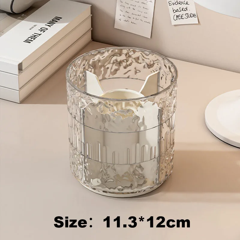 360° Rotating Makeup Brush Storage Bucket Detachable Inner Compartment Cosmetic Brush Lipstick Storage Holder for Dressing Table