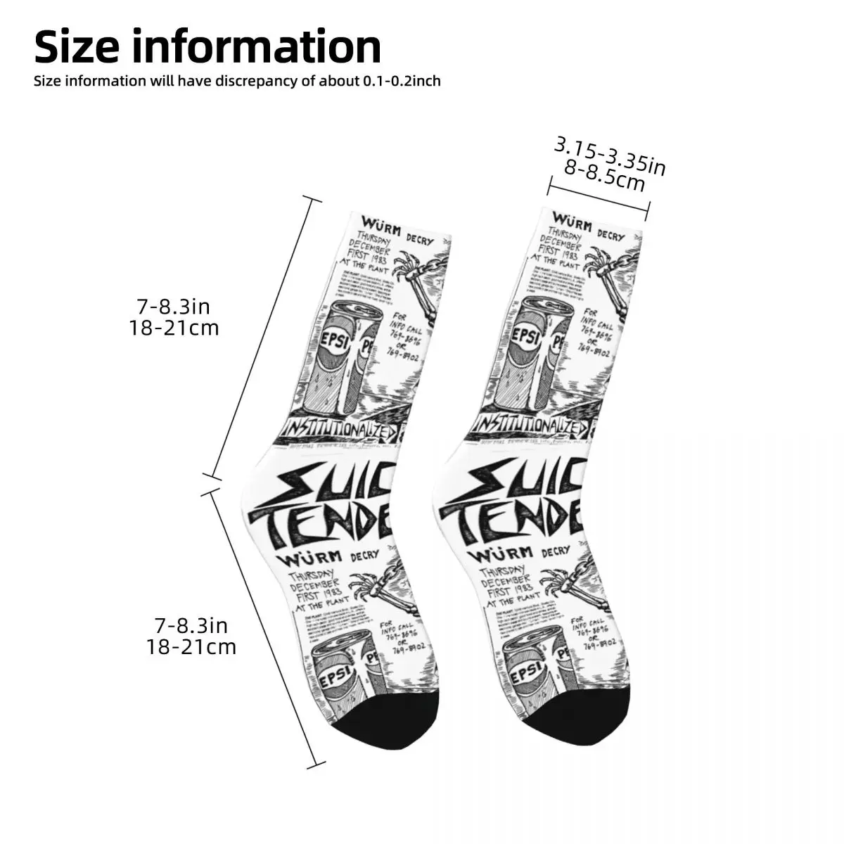 Music Suicidal Tendencies Rock Band Merch Crew Socks Sweat Absorbing punk heavy Graphic Long Socks Cotton for Womens Present